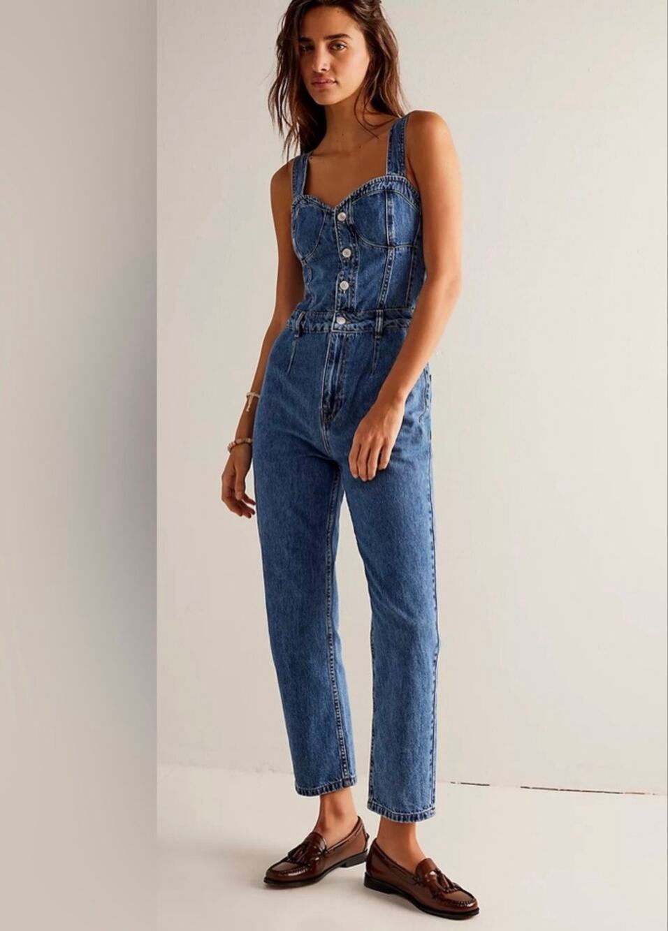 Free People|We the Free|Revolve| Kensington Denim Jumpsuit Size 8 *EUC